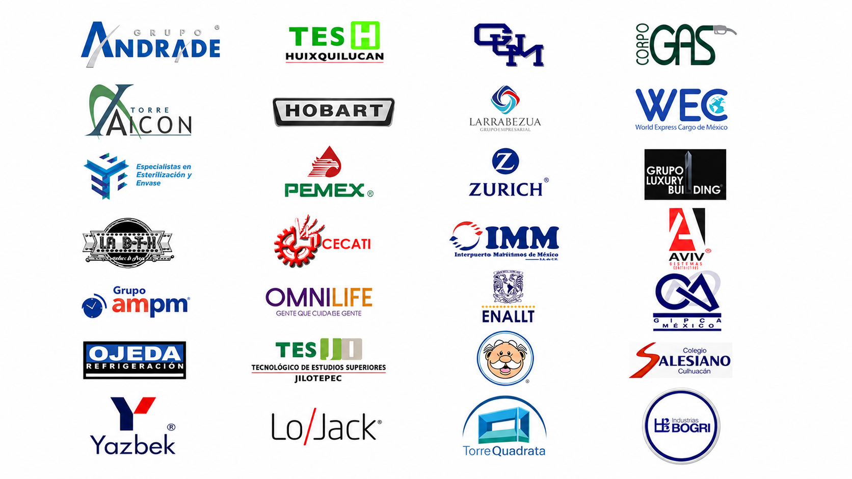 Empresas, instituciones y organizaciones que han trabajado con SIIAV
